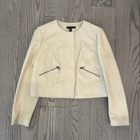 JUDITH & CHARLES Cream leather jacket - Picture 5 of 7